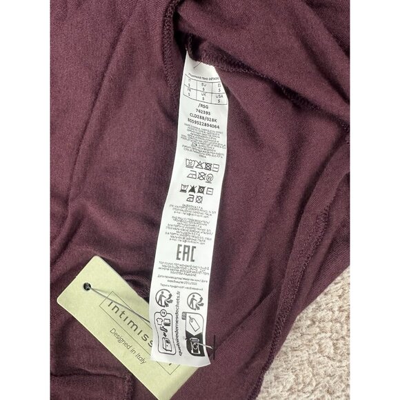 Intimissimi Ultralight with Cashmere Boat Neck Top Dark Burgundy Size S NWT - Picture 5 of 12